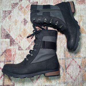 Sorel Black Leather Ankle Boots